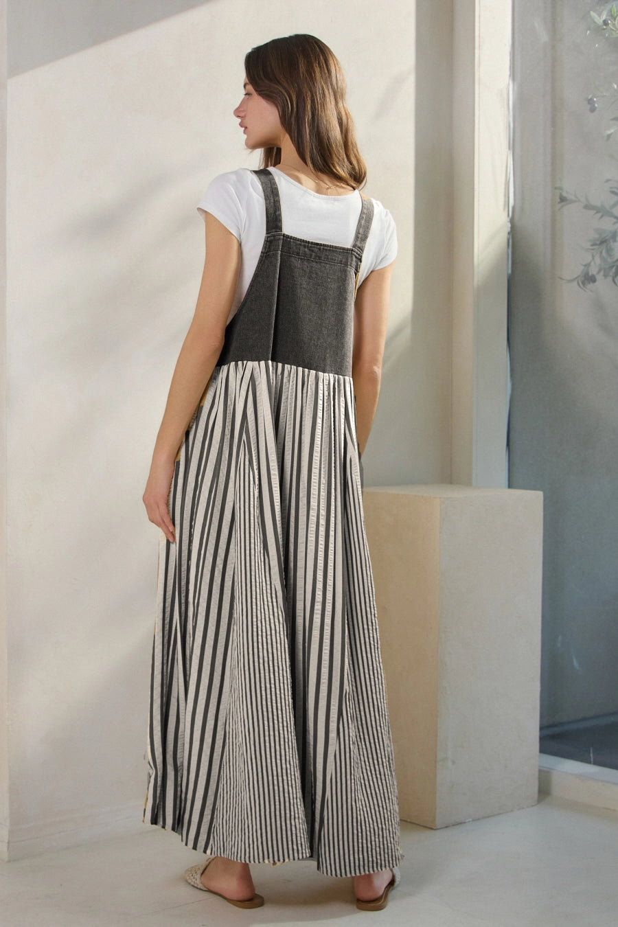 Striped Overall Dress