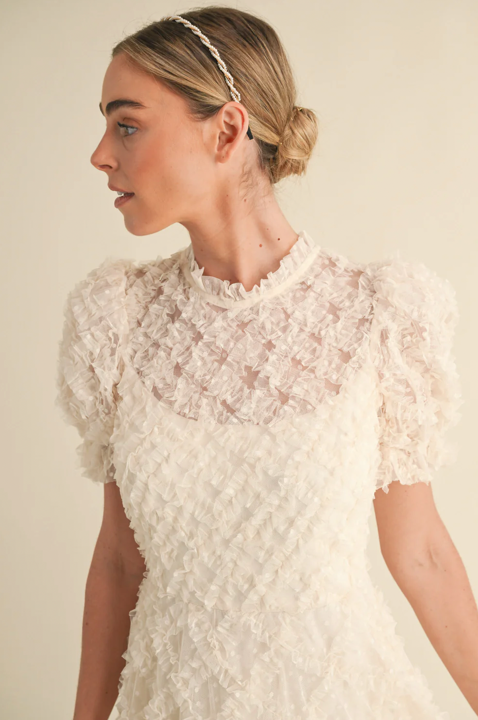 Corlyn Dot Mesh Midi Dress