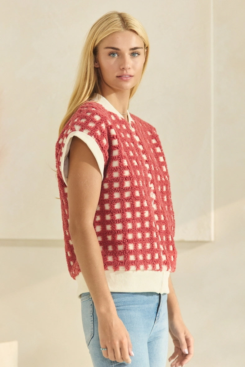 Textured Sherpa Vest