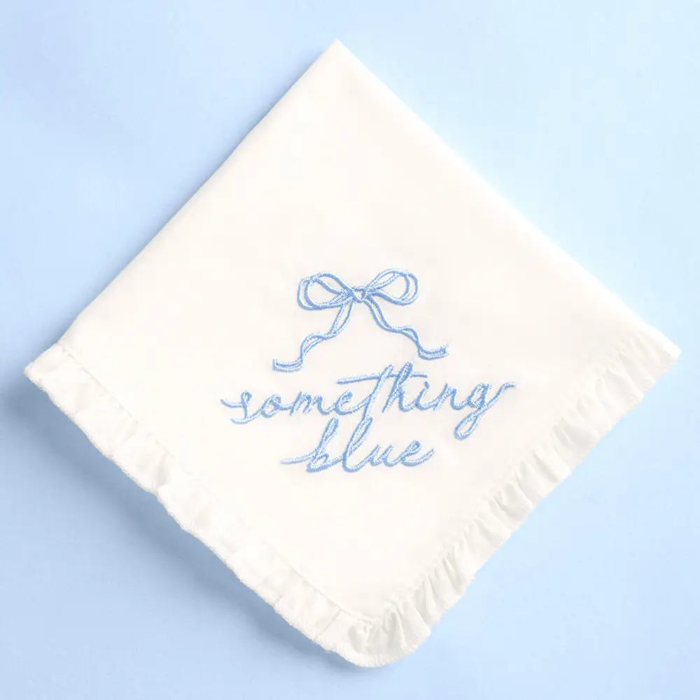 Something Blue Hanky - Embroidered Handkerchief