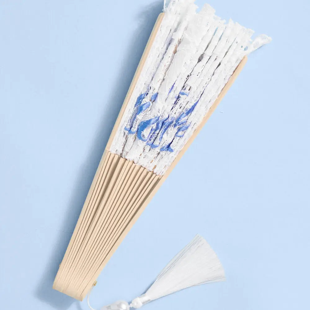 Bride To Be Fan - Lace Embroidered Folding Fan