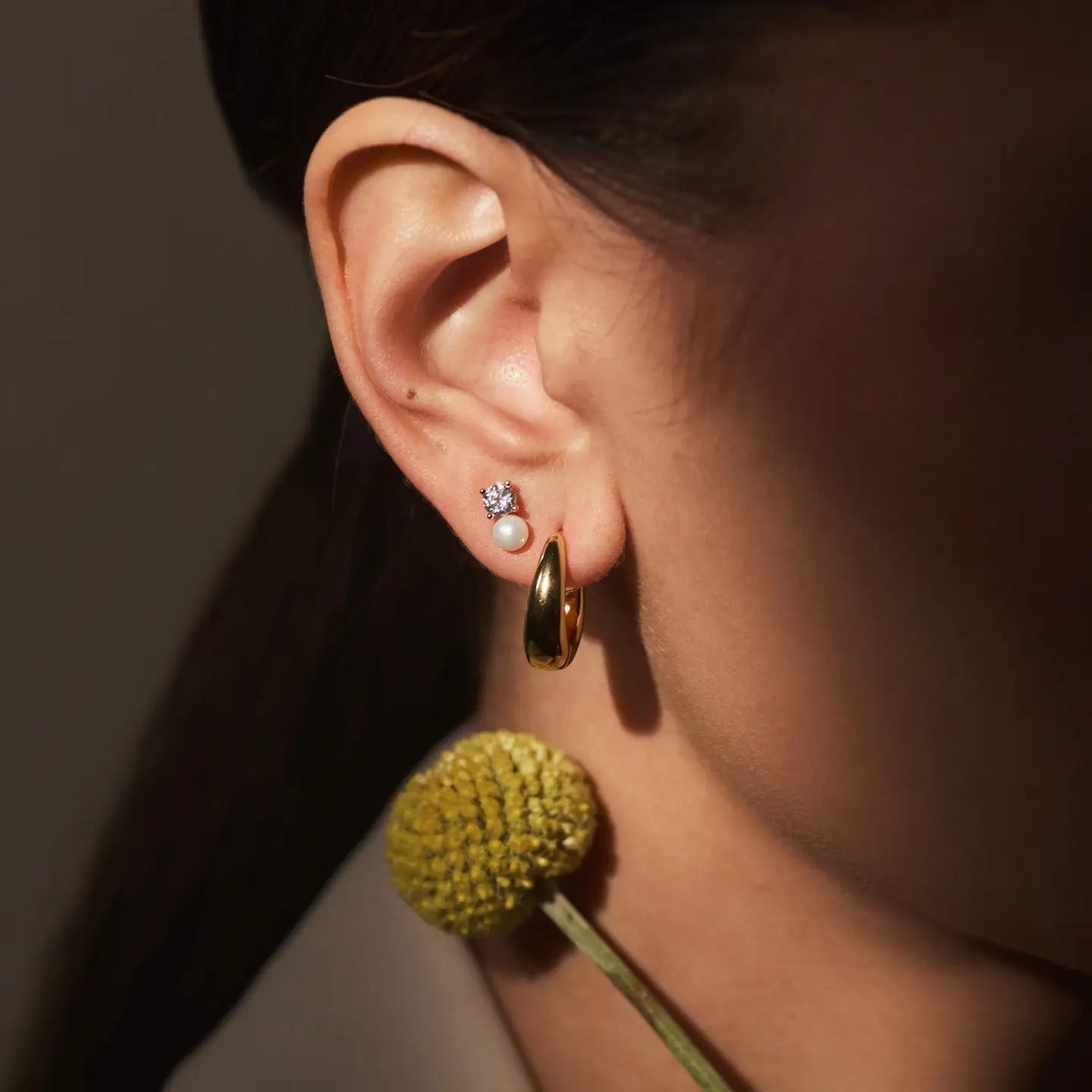 Francie Pearl and Crystal Stud Earring