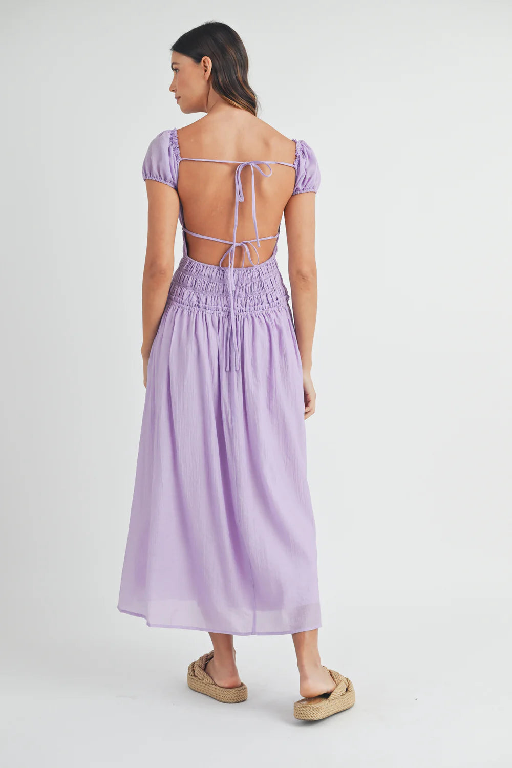 Morgan Open Back Midi Dress