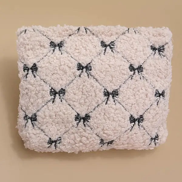 Bow Soft Cosmetic Pouch Bag