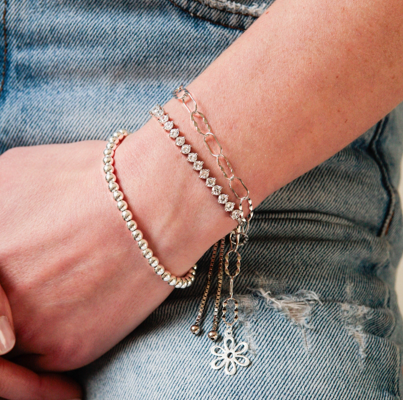 Silver Staple Bracelet