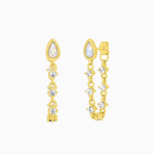Etta Opal Chain Earrings