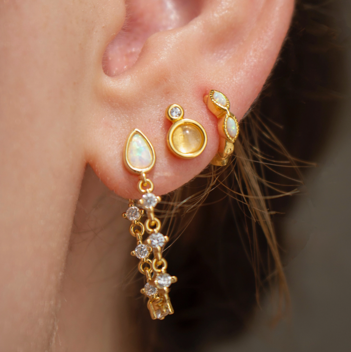 Etta Opal Chain Earrings