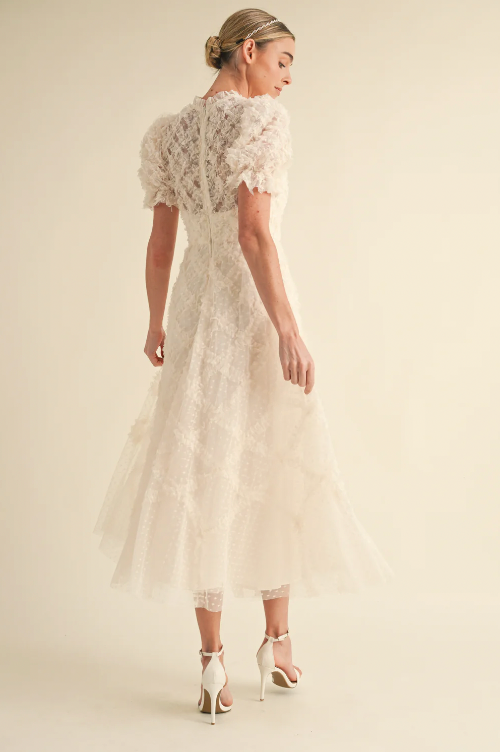 Corlyn Dot Mesh Midi Dress