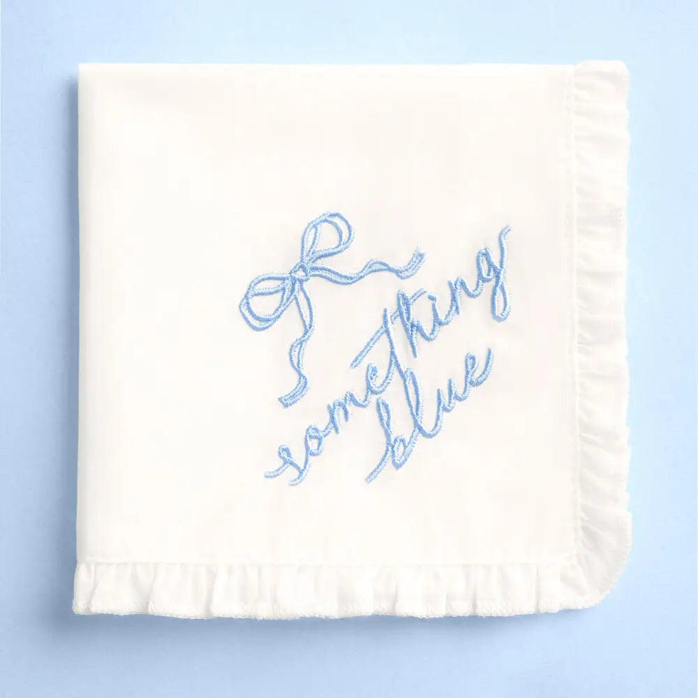 Something Blue Hanky - Embroidered Handkerchief