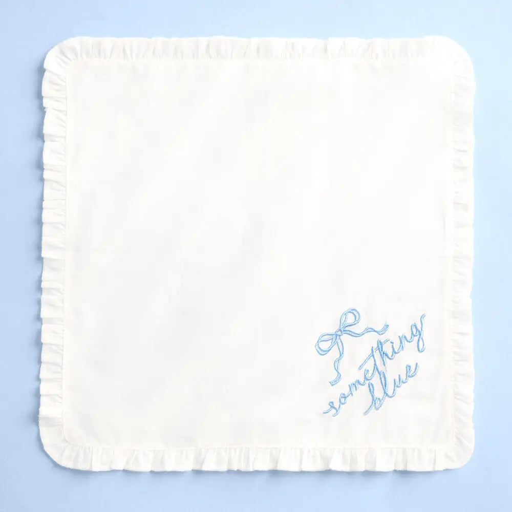 Something Blue Hanky - Embroidered Handkerchief