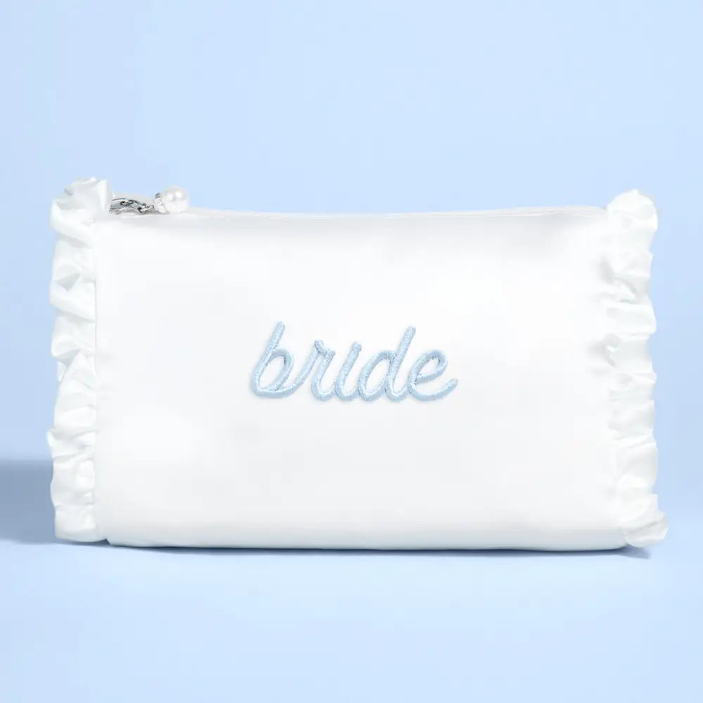 Bride Beauty Cosmetic Bag - Embroidered Satin