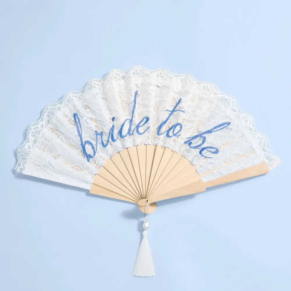 Bride To Be Fan - Lace Embroidered Folding Fan