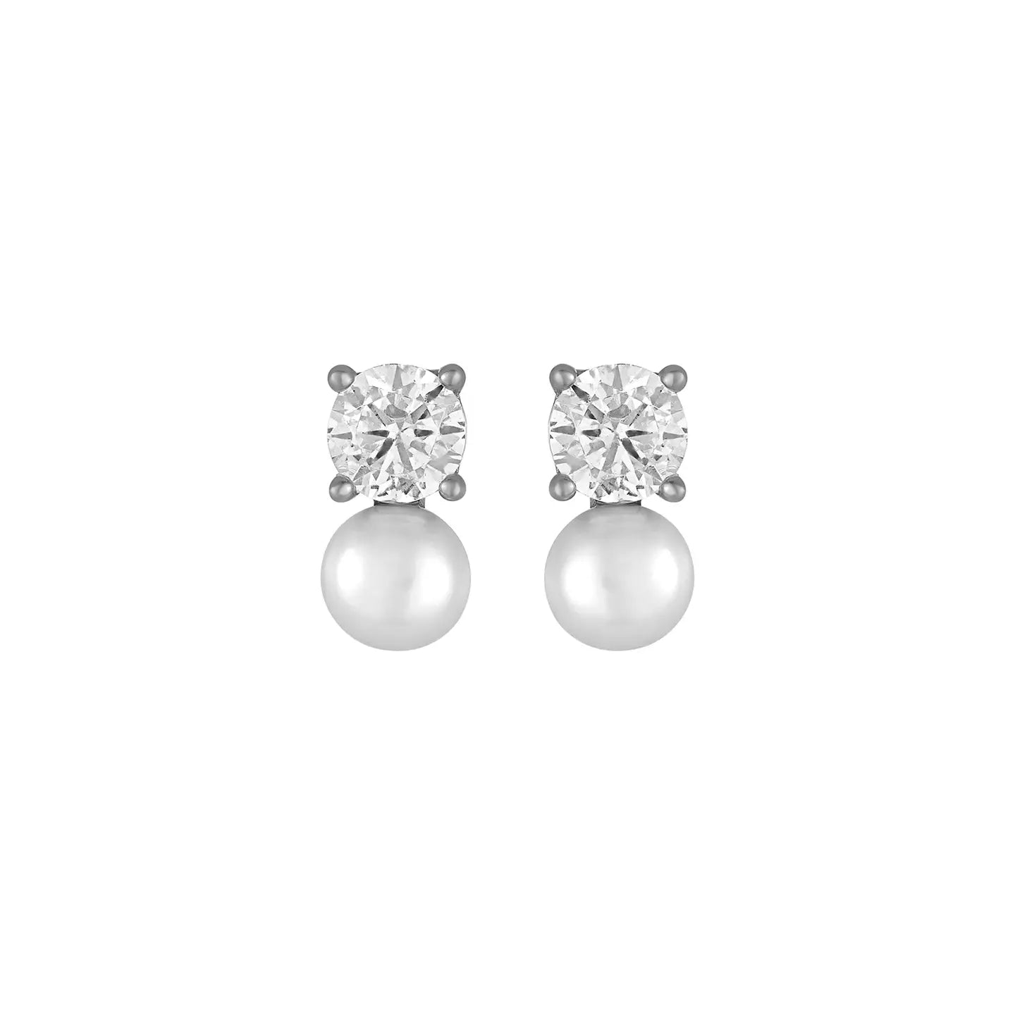 Francie Pearl and Crystal Stud Earring