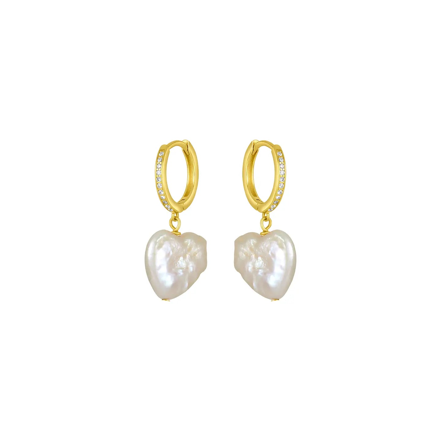 Noa Pearl Heart Hoops