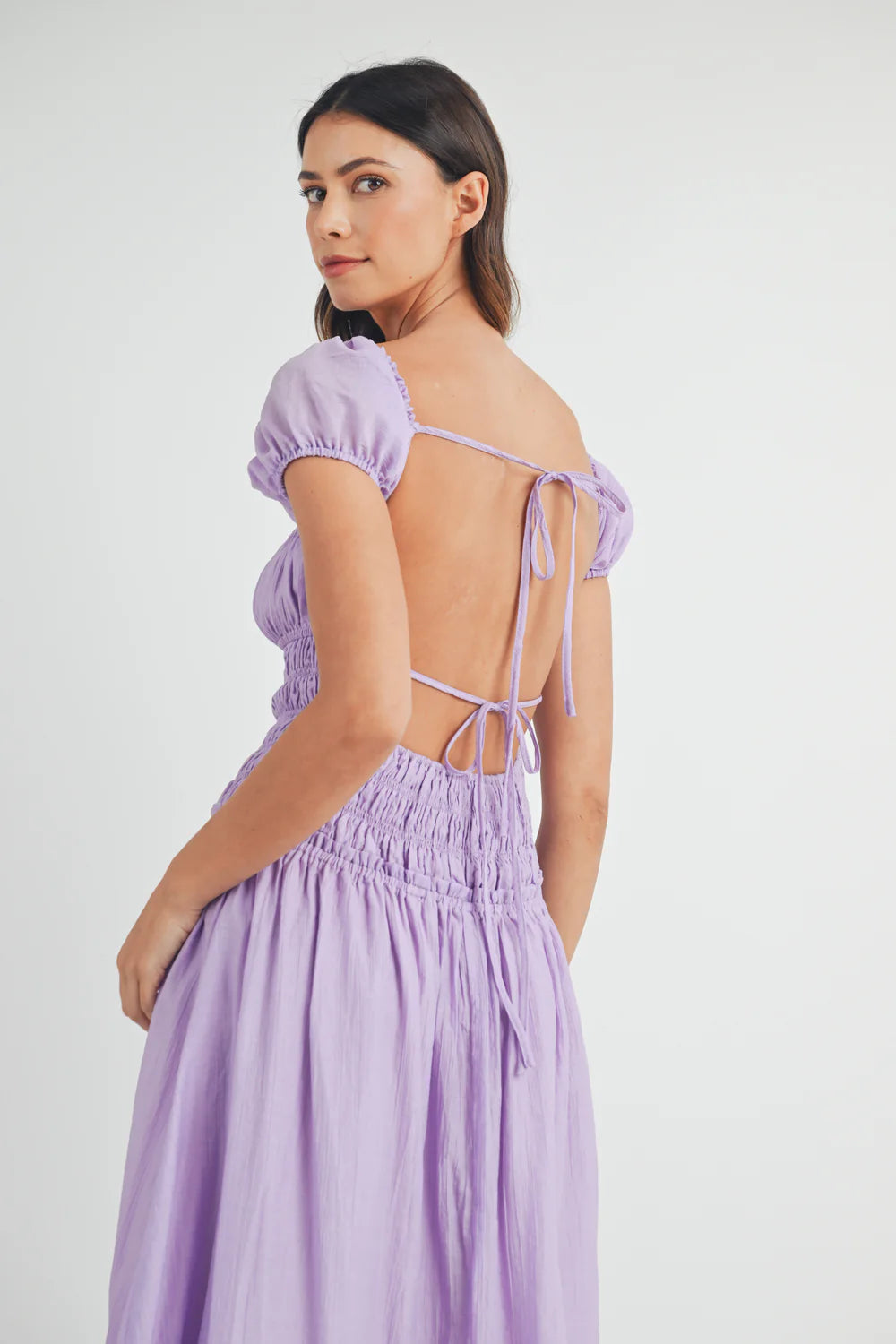 Morgan Open Back Midi Dress