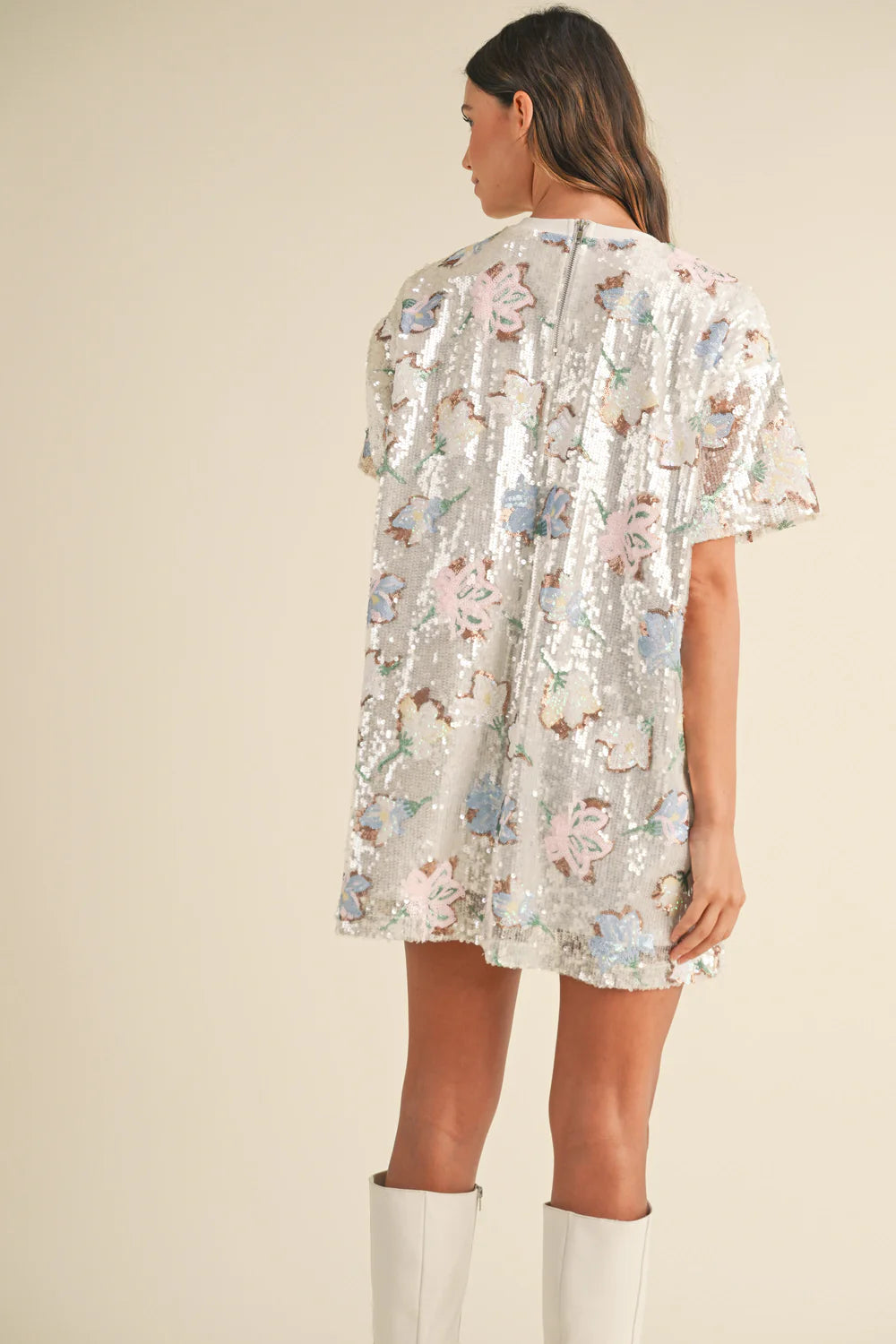Scorpio Floral Sequins Mini Dress